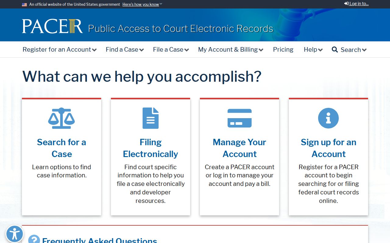 Allen Parish federal criminal court case lookup through PACER