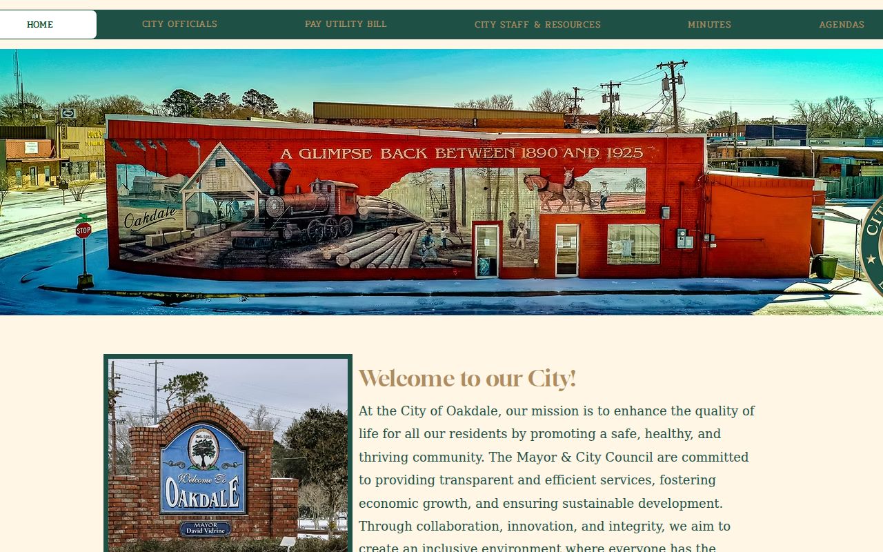Official Oakdale city government and City Hall information