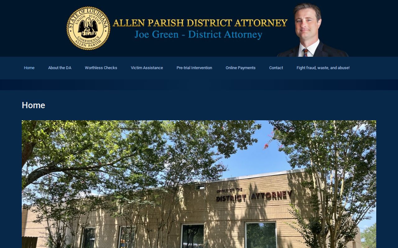 Allen Parish criminal history disposition support at the district attorney office